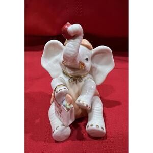 Lenox Li'l Pumpkin Patch Elephant Figurine Halloween Trick Or Treat Gold Accents